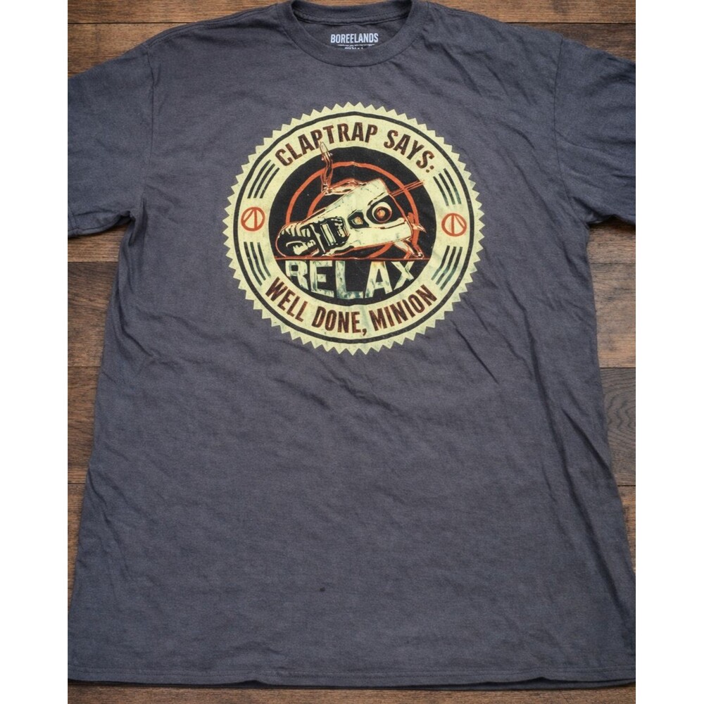Borderlands Claptrap T-Shirt 2XL Gray Gamer Graphic Tee